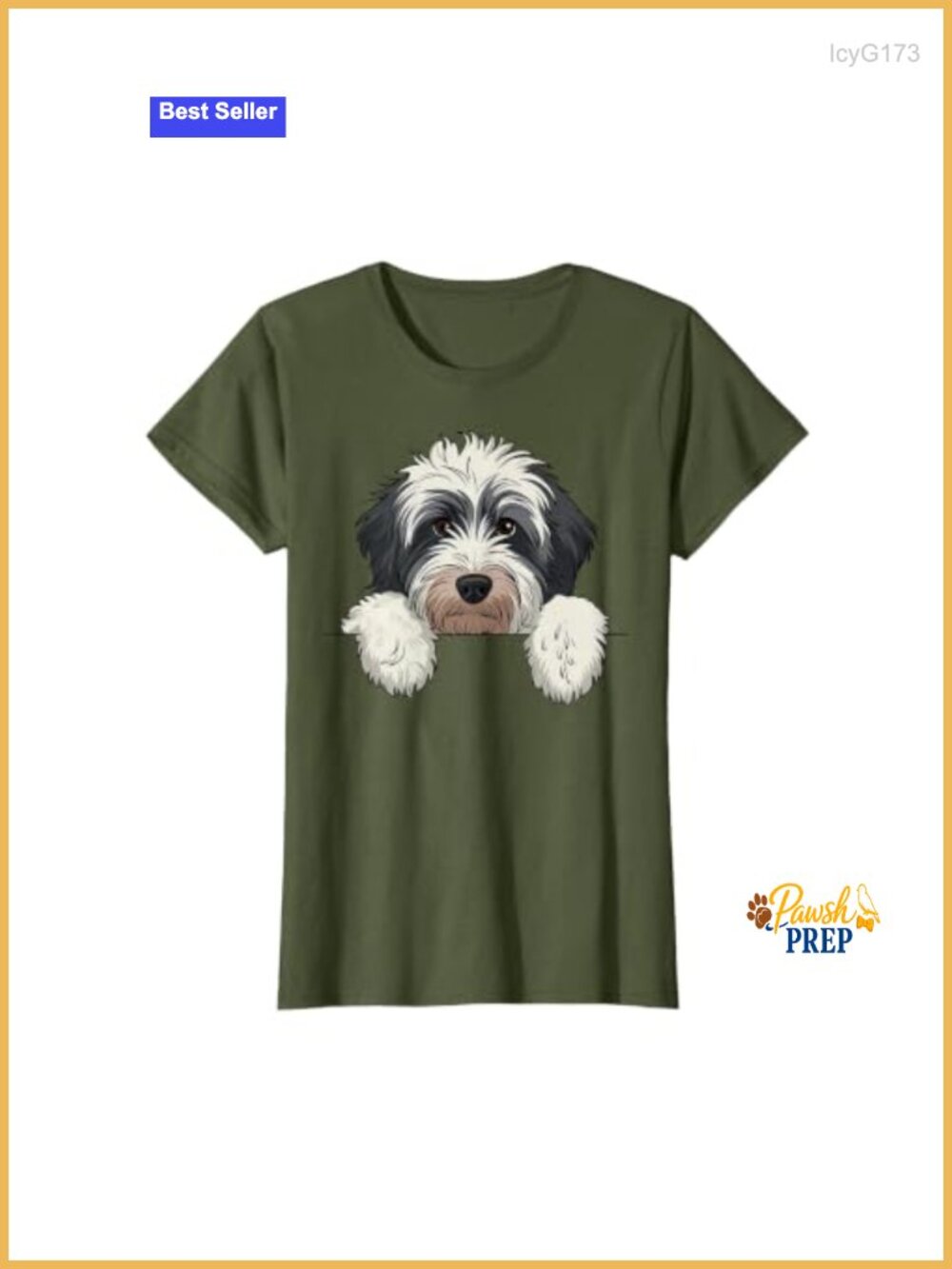 Bernedoodle Peeking Puppy Dog Lover Graphic T-Shirt Cotton
